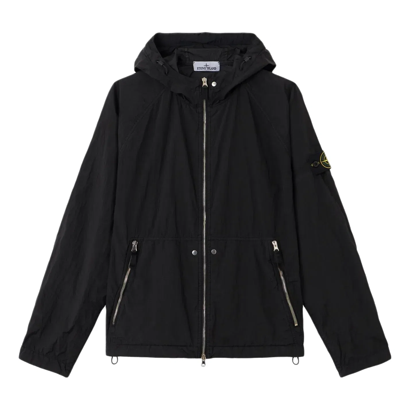 Куртка с капюшоном STONE ISLAND 4100119 из нейлона с металлическим покрытием ECONYL, черная, L1S154100119S0020V0029
