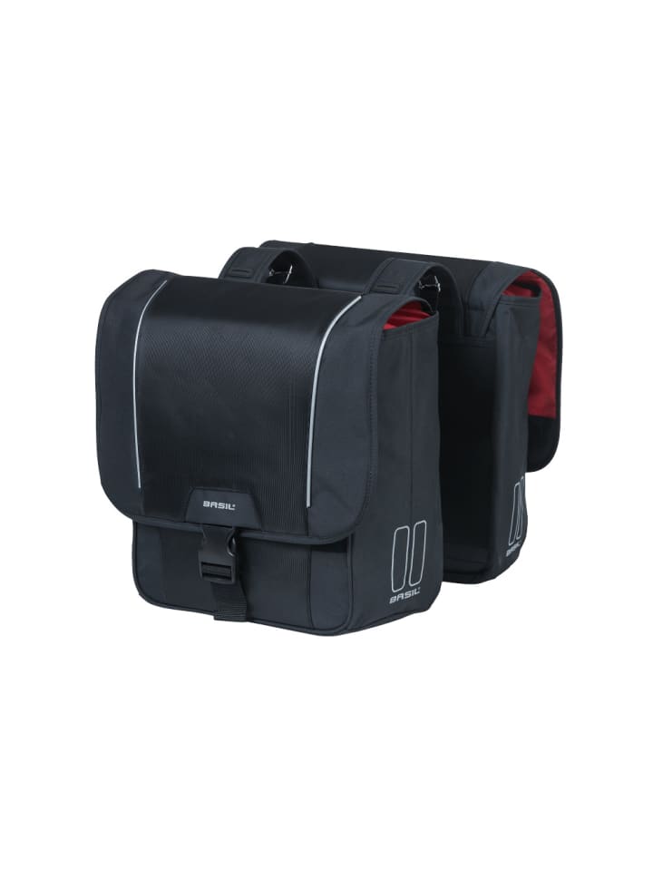 

Велосипедная сумка-багажник BASIL Double Pannier Sport Design, черный на черном фоне