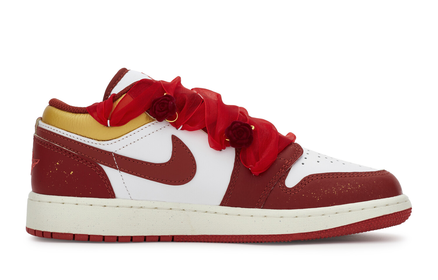 

Jordan Air Jordan 1 винтажные баскетбольные кроссовки женские, Red and white gold