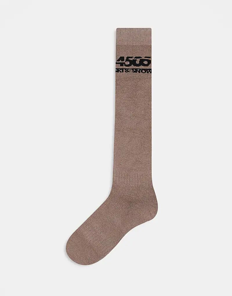 

Лыжные носки ASOS 4505 бежевого цвета с антибактериальной обработкой