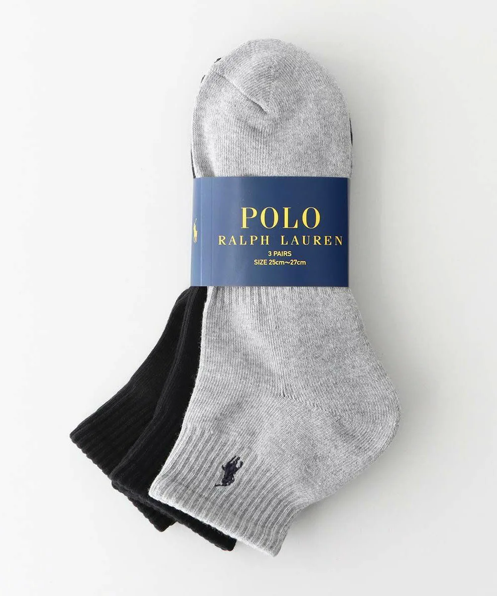 Комплект из 3 пар: короткие носки с ворсистой подкладкой и поддержкой свода стопы. Polo Ralph Lauren, 02. Gray x Navy x Black — фото 4