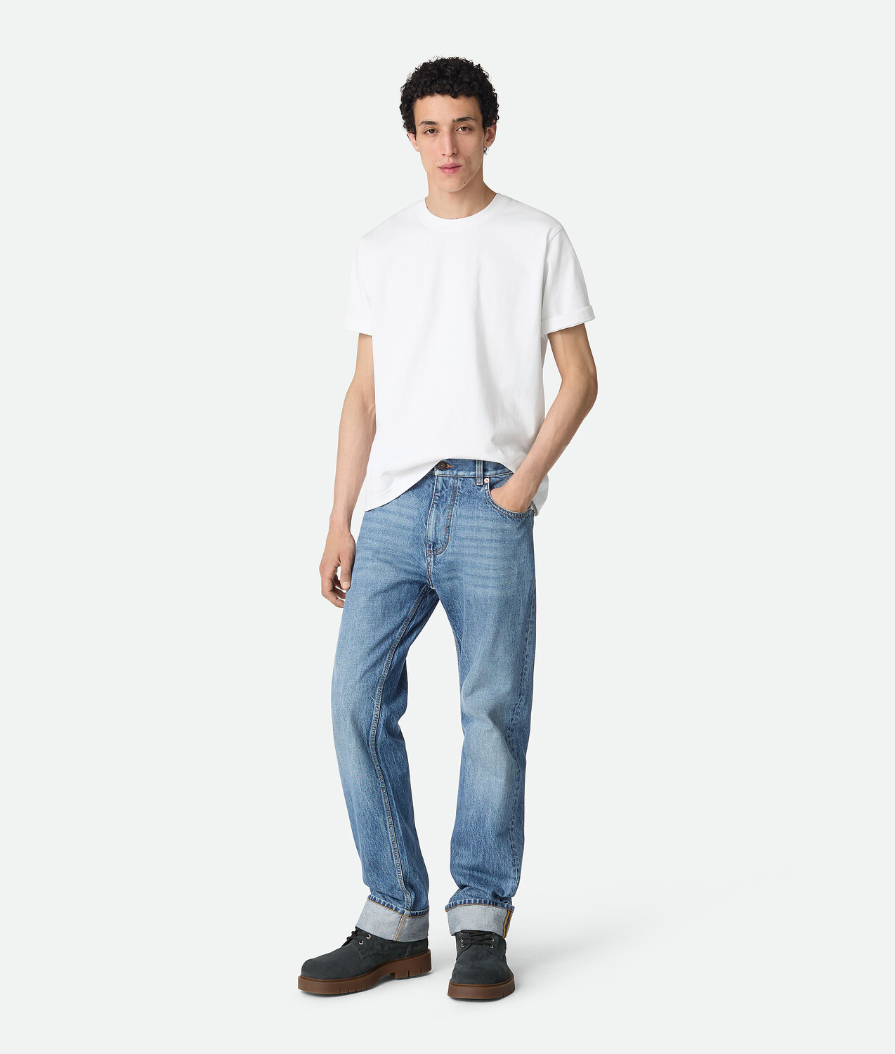 

Vintage indigo straight jeans BOTTEGA VENETA, средне-синий