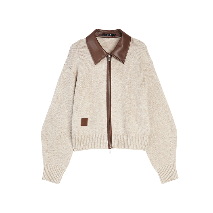 

ELLE Кардиган женский с лацканами цвета хаки