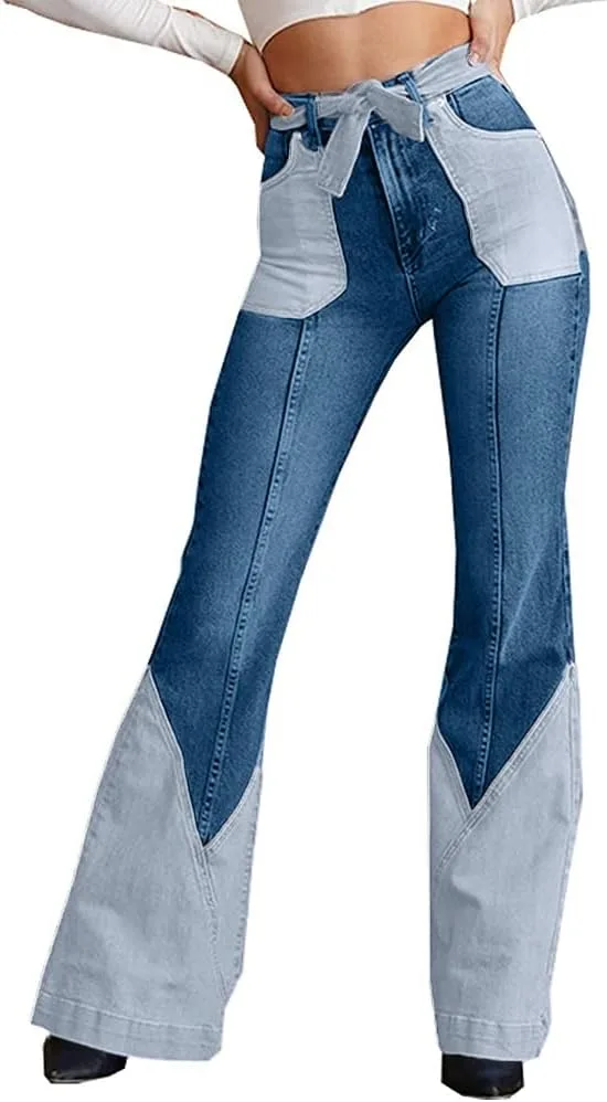 

Женские винтажные джинсы 70-х с высокой талией, стрейч и клеш Ecirod