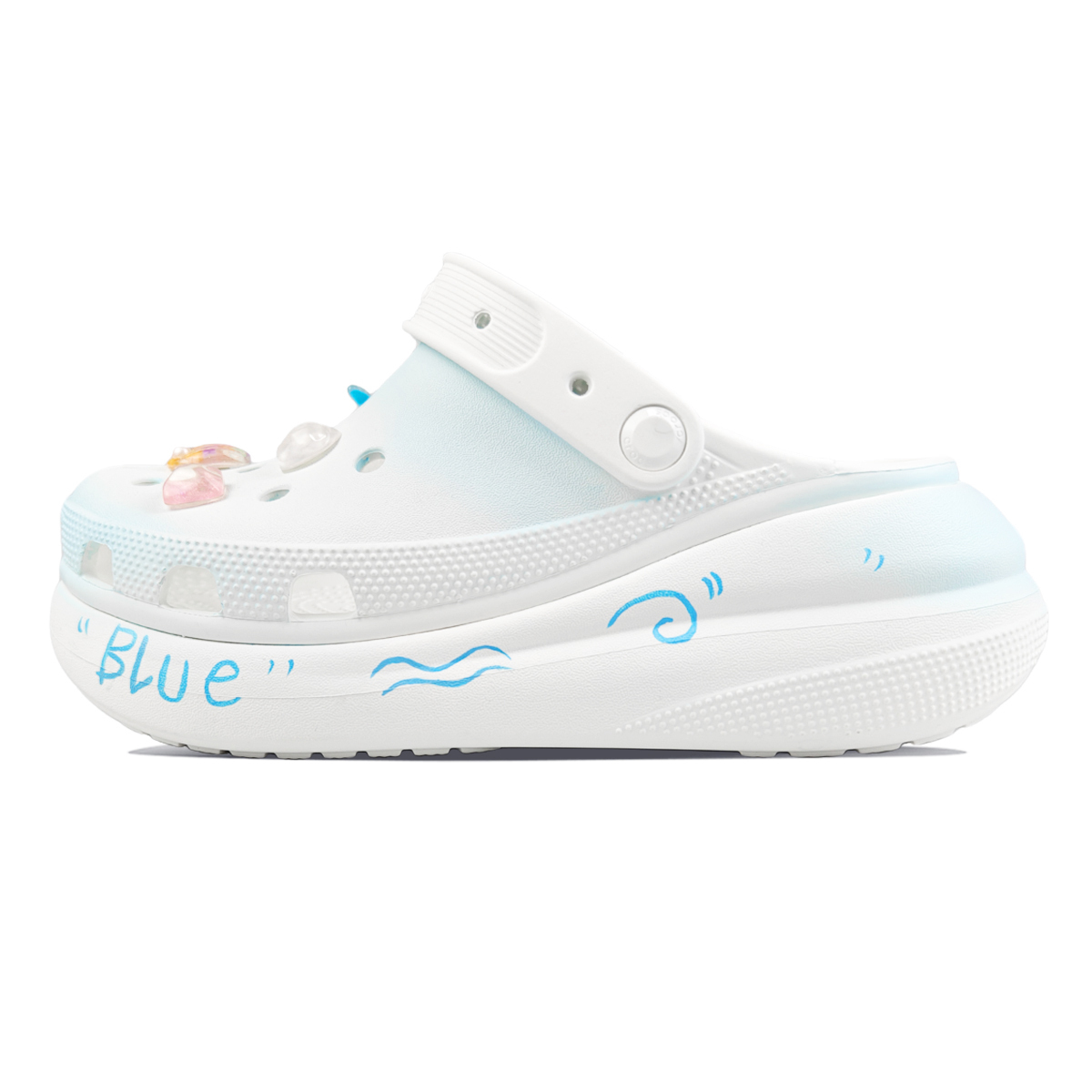 Crocs Кроссовки Crush Clog для женщин бело-голубые, цвет White Blue