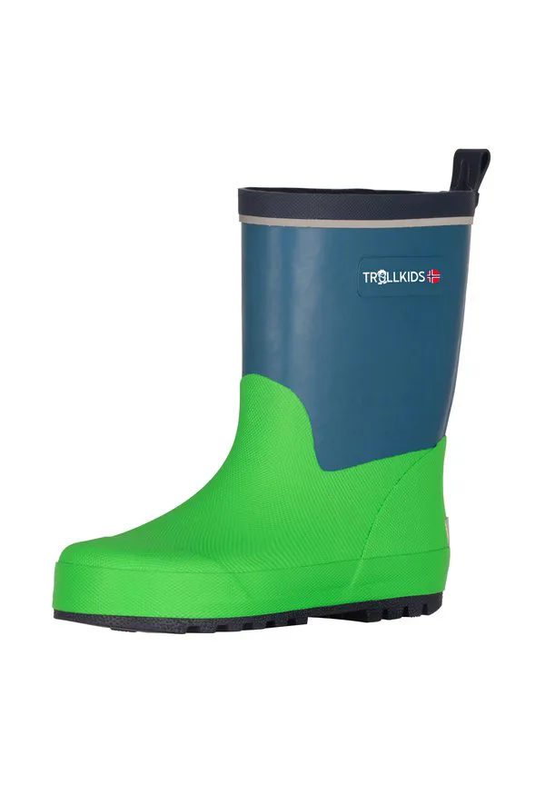 Резиновые сапоги для люсефьорда Trollkids, Dark Marine/Fresh Green/Mystic Blue — фото 2