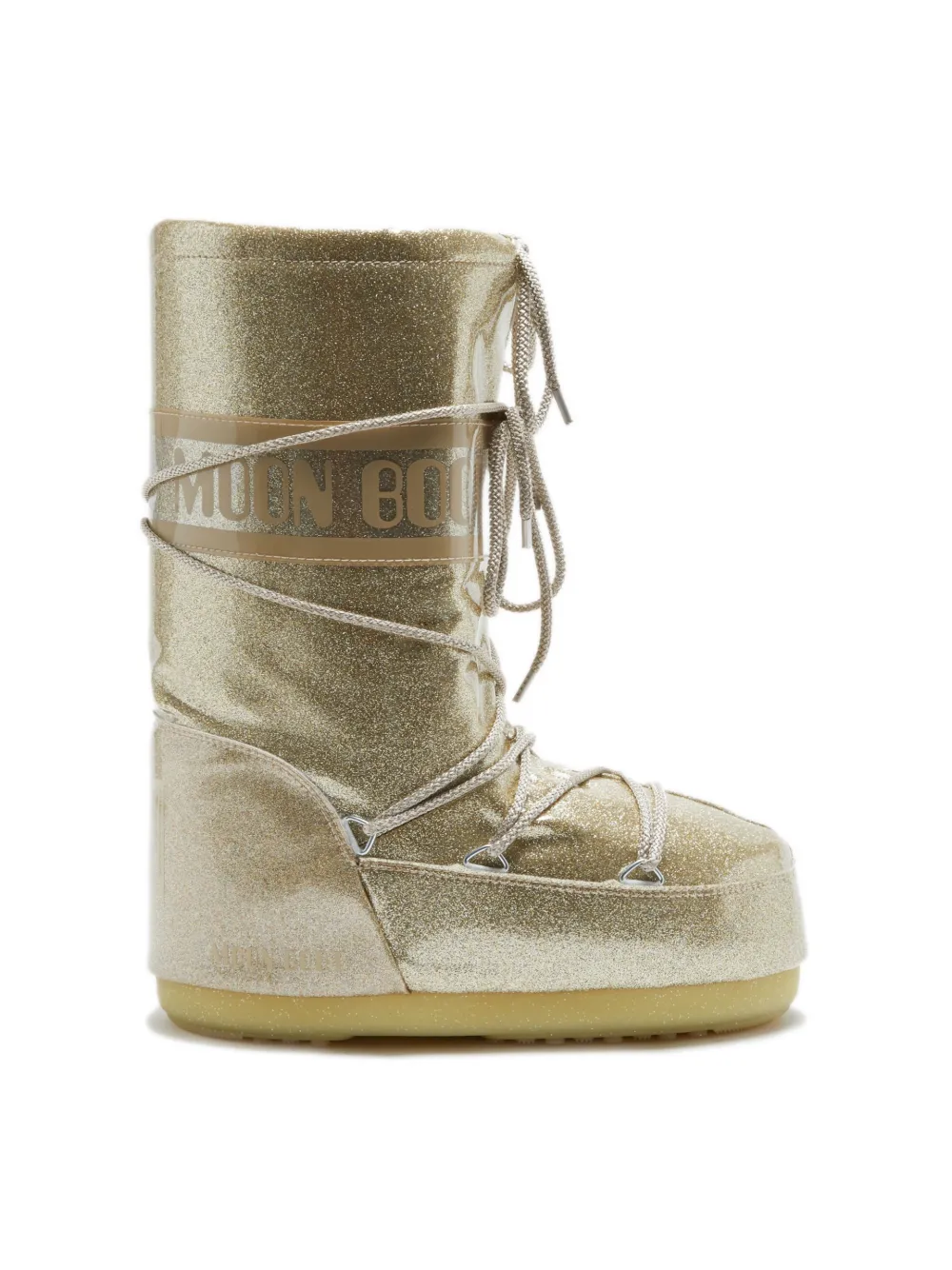 

Сапоги с блестками и логотипом Moon Boot Kids, золотой