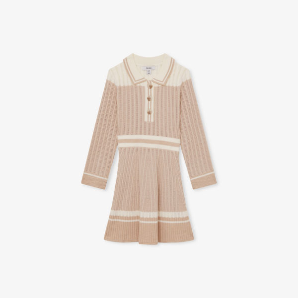 

Платье вязаное с рубчиком Colette для девочек 4-14 лет Reiss, розовый
