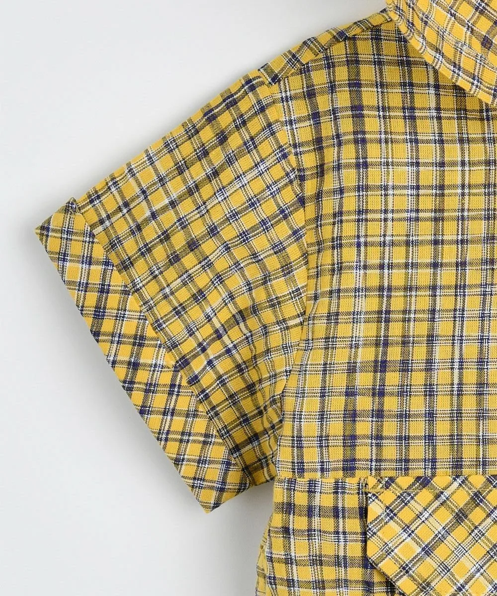 Комплект из куртки-анорака и брюк в клетку с животным рисунком Moimoln, Yellow — фото 4