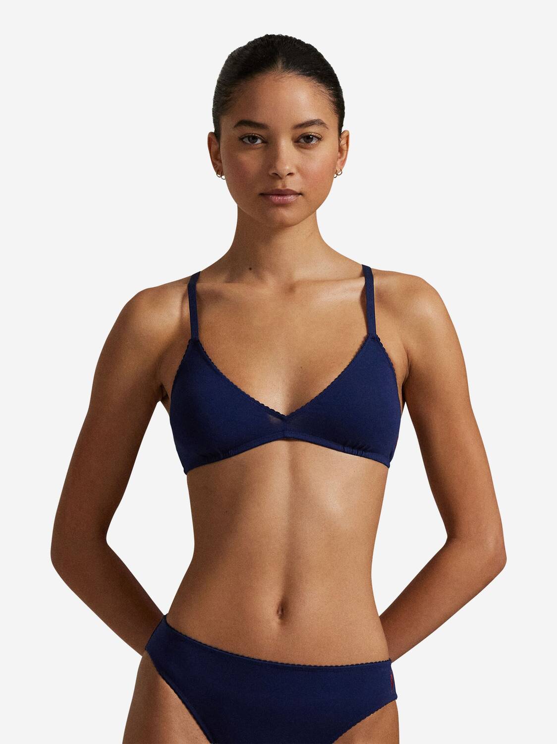 Polo Ralph Lauren Бюстгальтер Triangle 'Colorful Cotton' в цвете Navy — фото 2