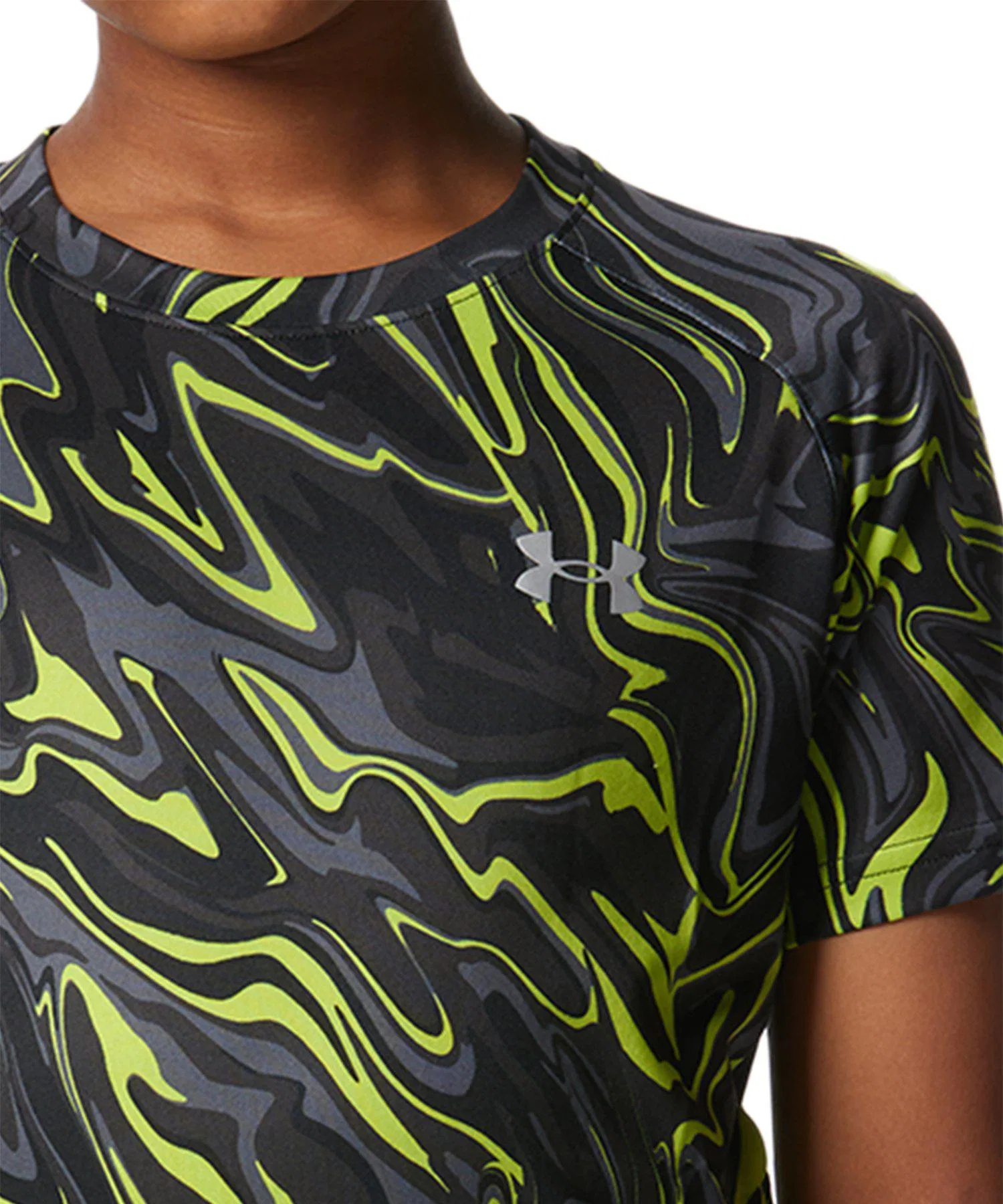 Детская футболка UA Tech с коротким рукавом UNDER ARMOUR для бейсбола чёрная — фото 4