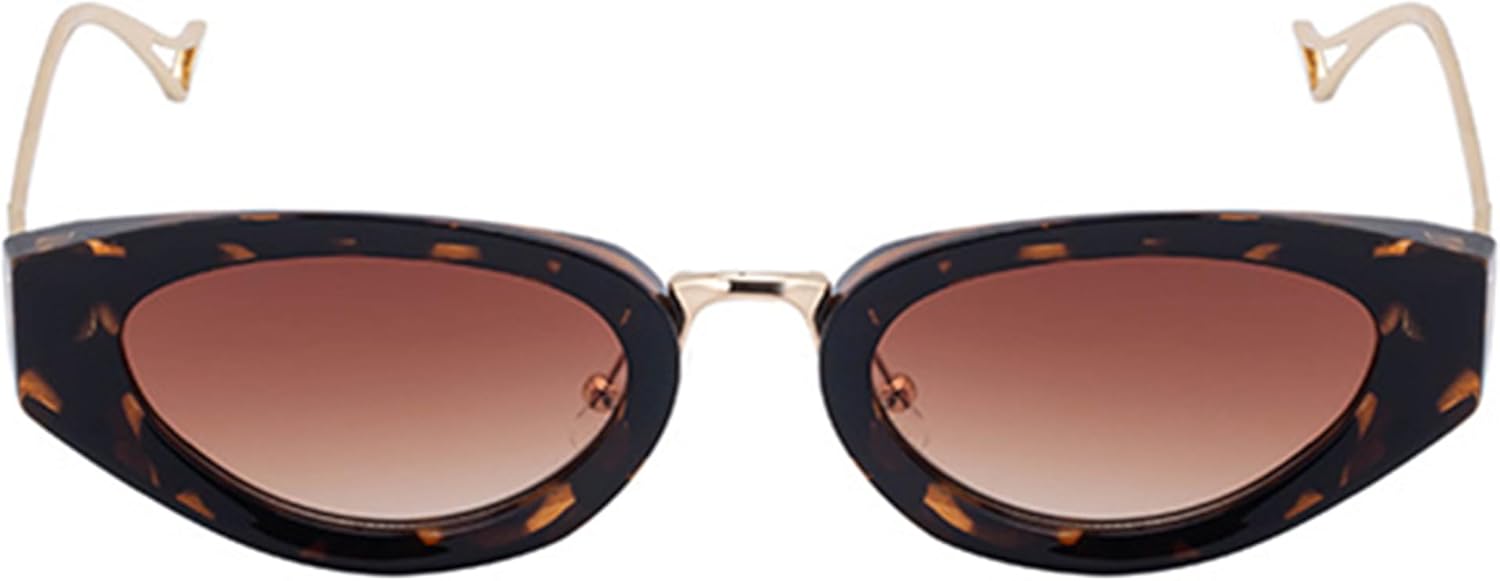 

bullabulling Винтажные солнцезащитные очки в стиле стимпанк «кошачий глаз» для женщин и мужчин, модные, с полуметаллической оправой, в стиле хип-хоп-панк, с защитой от УФ-излучения UV400, C4