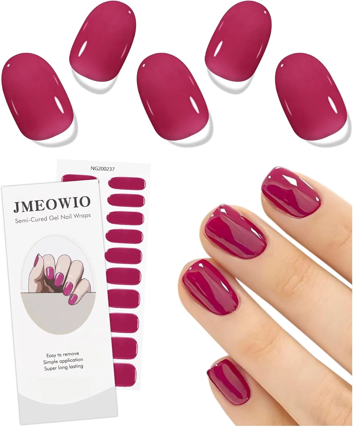 Гель-лак для ногтей JMEOWIO полуотвержденный, темно-розовый Jmeowio