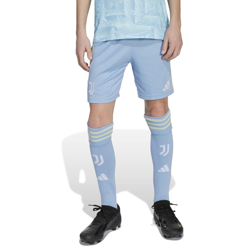 Командные брюки детские выездные шорты Ювентус Турин 25/26 Adidas, цвет ashblu — фото 2