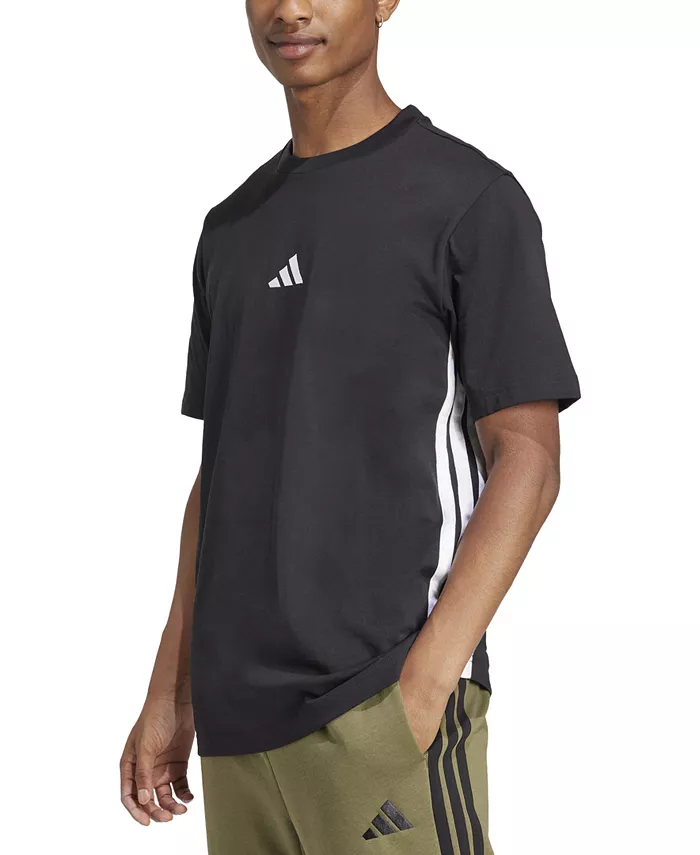 

Мужская базовая футболка Essential Three-Stripes из одинарного джерси adidas, черный