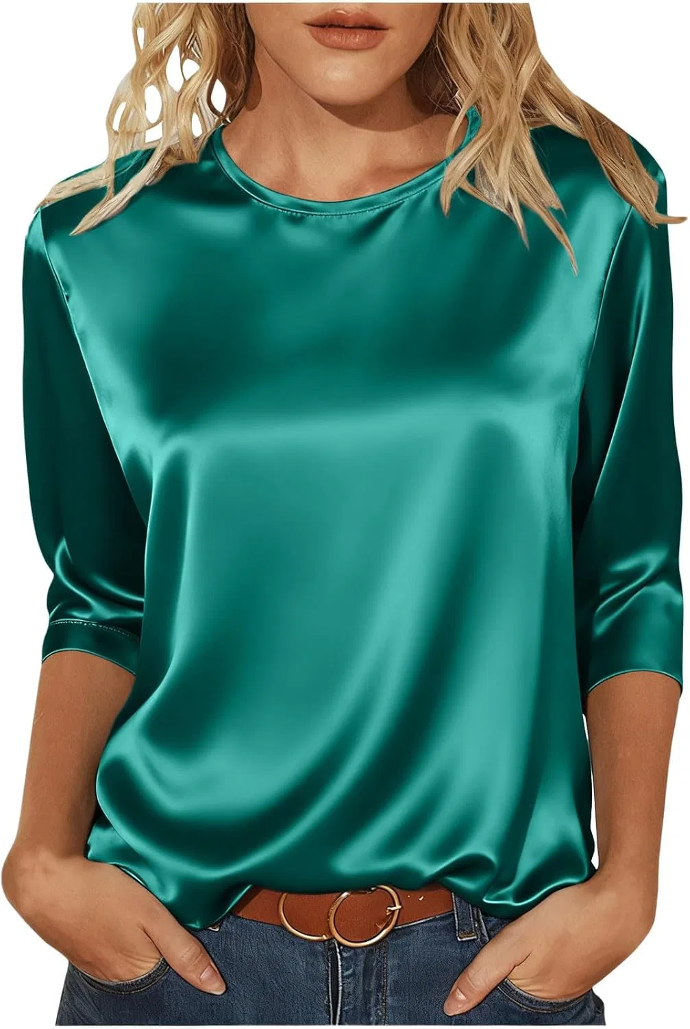 Блуза с 3/4 рукавом, Satine, Mint Green
