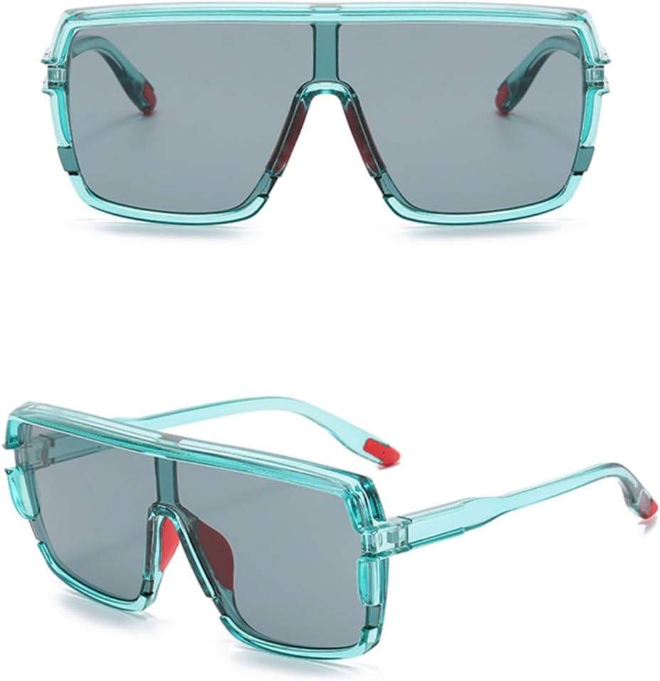 

Солнцезащитные очки с большой оправой для мужчин, оправа из поликарбоната, цельные линзы, солнцезащитные очки для женщин с защитой от УФ-излучения UV400, аксессуары HPIRME, Green With Grey