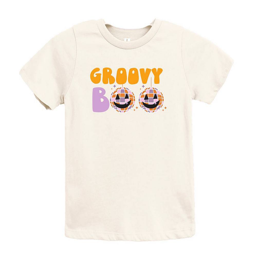 

Футболка с короткими рукавами и рисунком Groovy Boo для малышей The Juniper Shop, цвет Cream