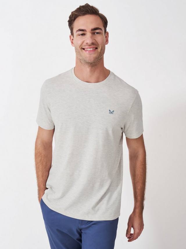 

Хлопчатобумажная футболка обычного покроя с коротким рукавом Crew Clothing, цвет Marl Grey