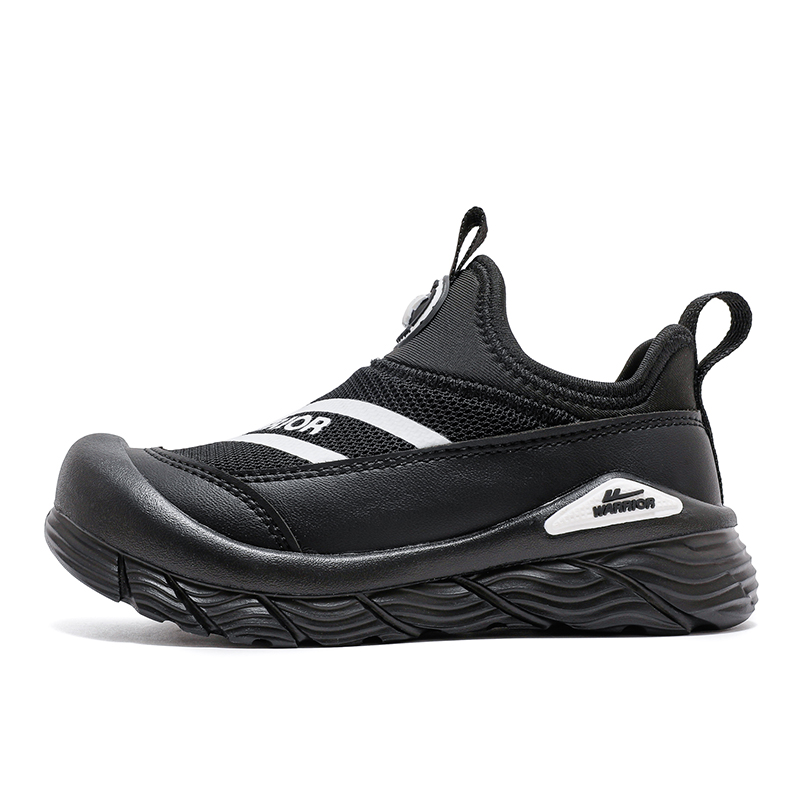 

WARRIOR Скользостойкие противоударные легкие амортизирующие низкие кроссовки для бега black white kids'