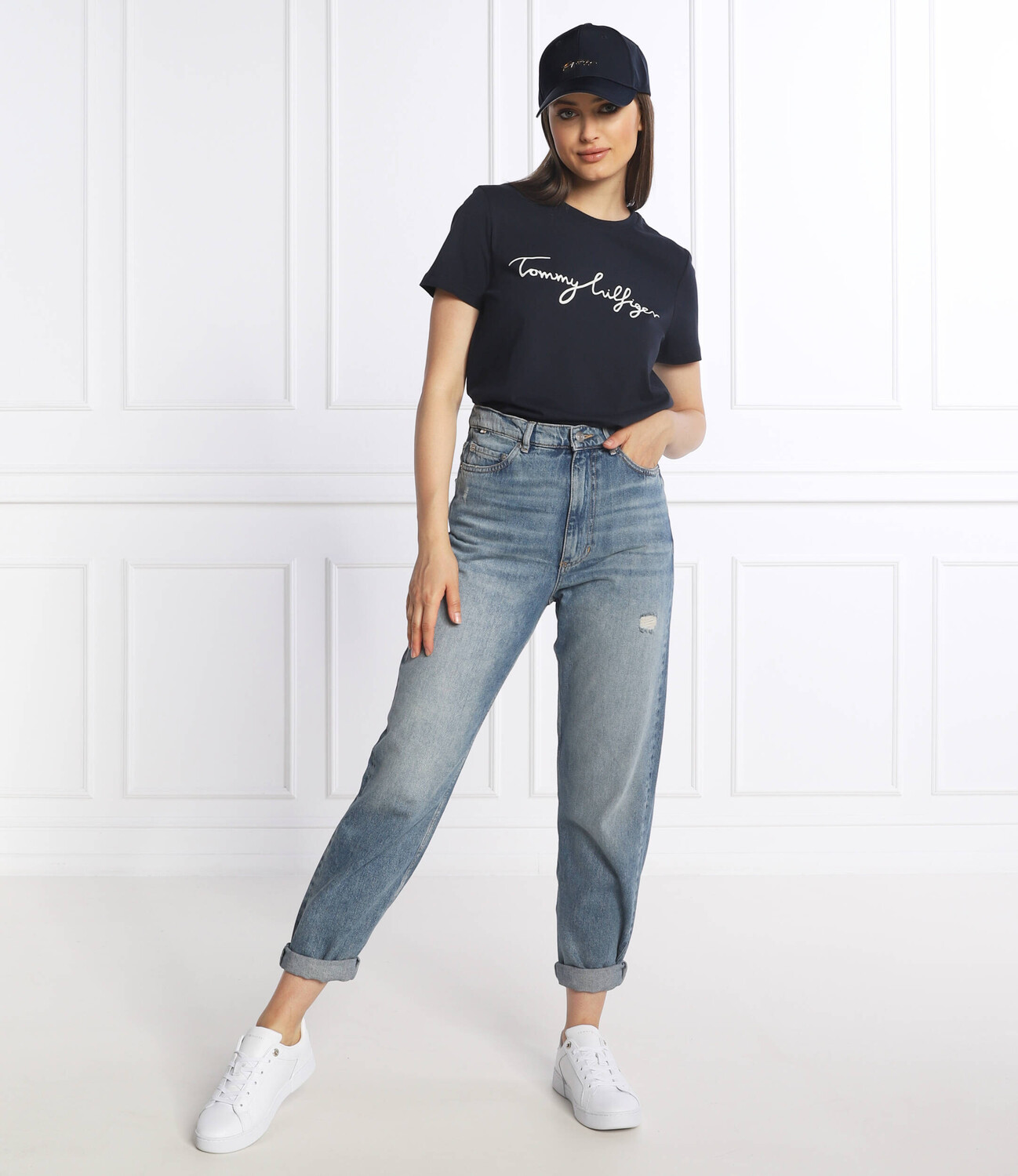 Футболка Tommy Hilfiger regular fit, темно-синий — фото 2