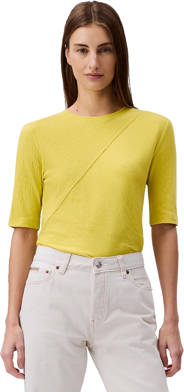 

Женский текстурированный трикотажный топ Calvin Klein Jeans с рукавами 3/4, Yellow
