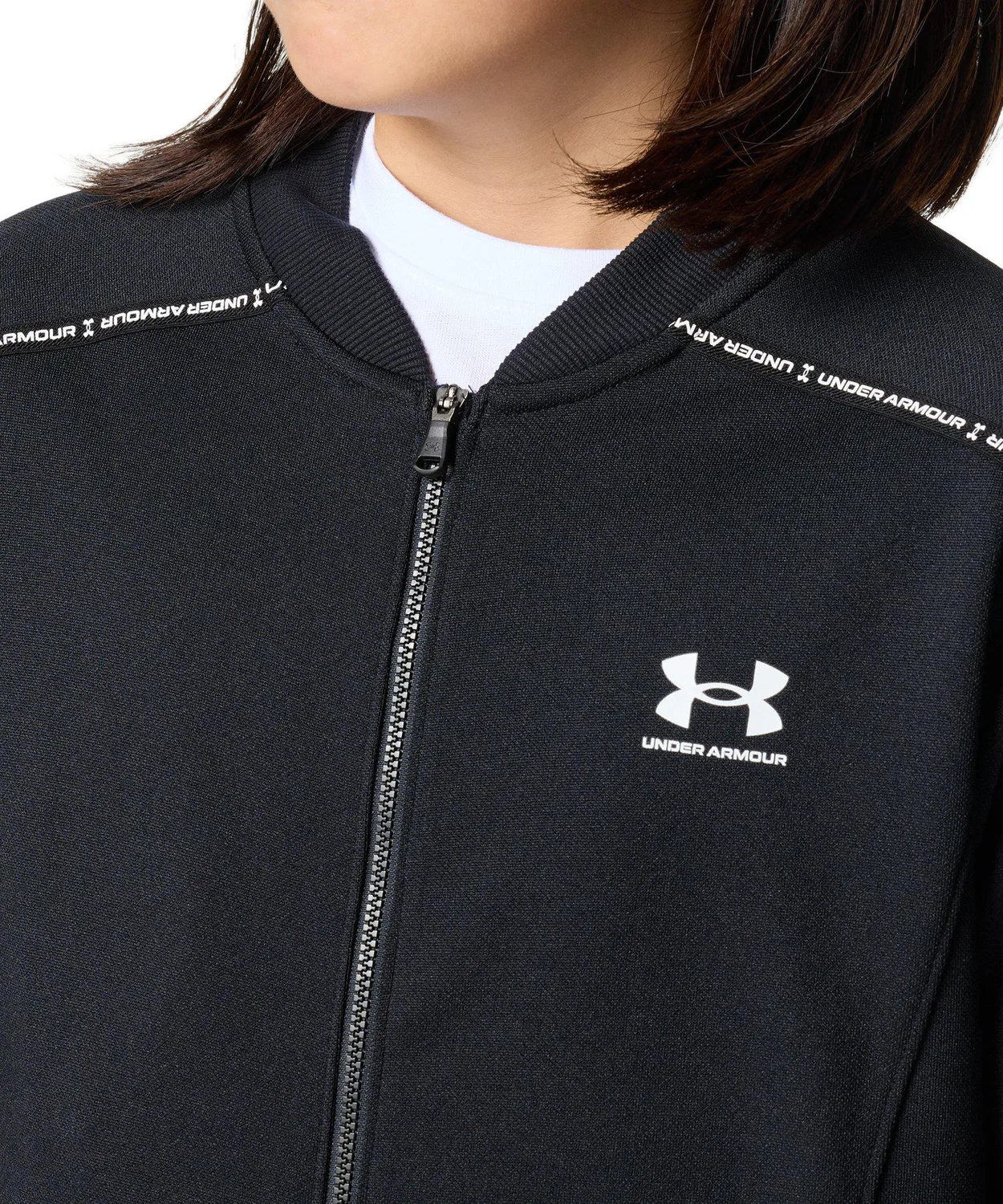 Куртка тренировочная UA Track Novelty Jacket, полиэстер, чёрный — фото 4