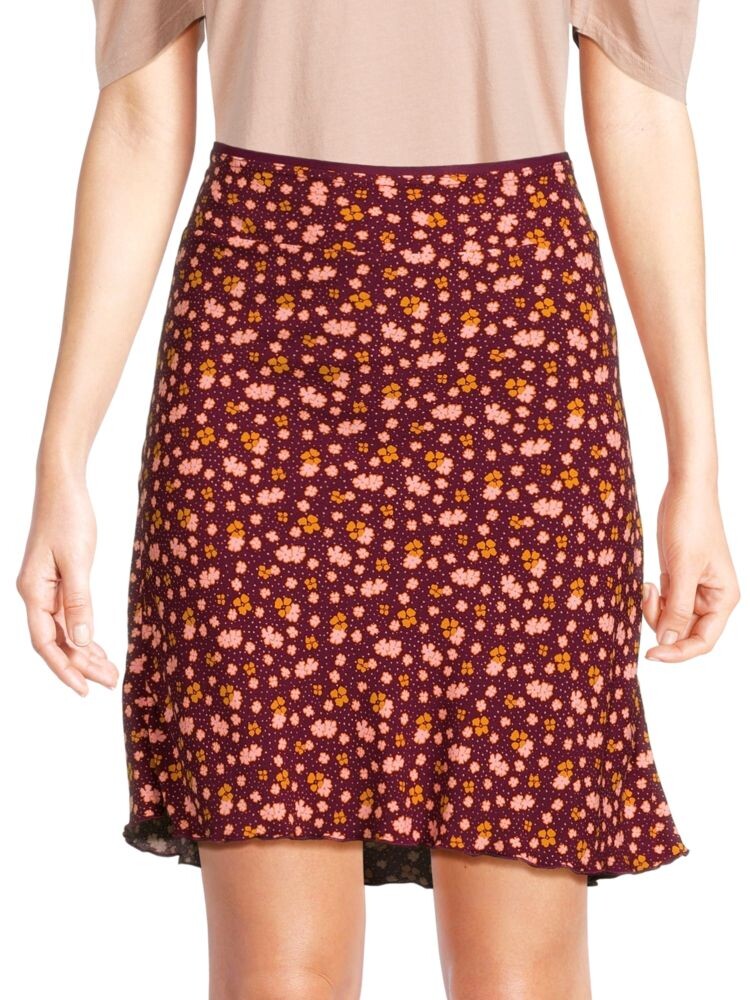 

Мини-юбка-комбинация с цветочным принтом IRL Free People, цвет Plum Combo