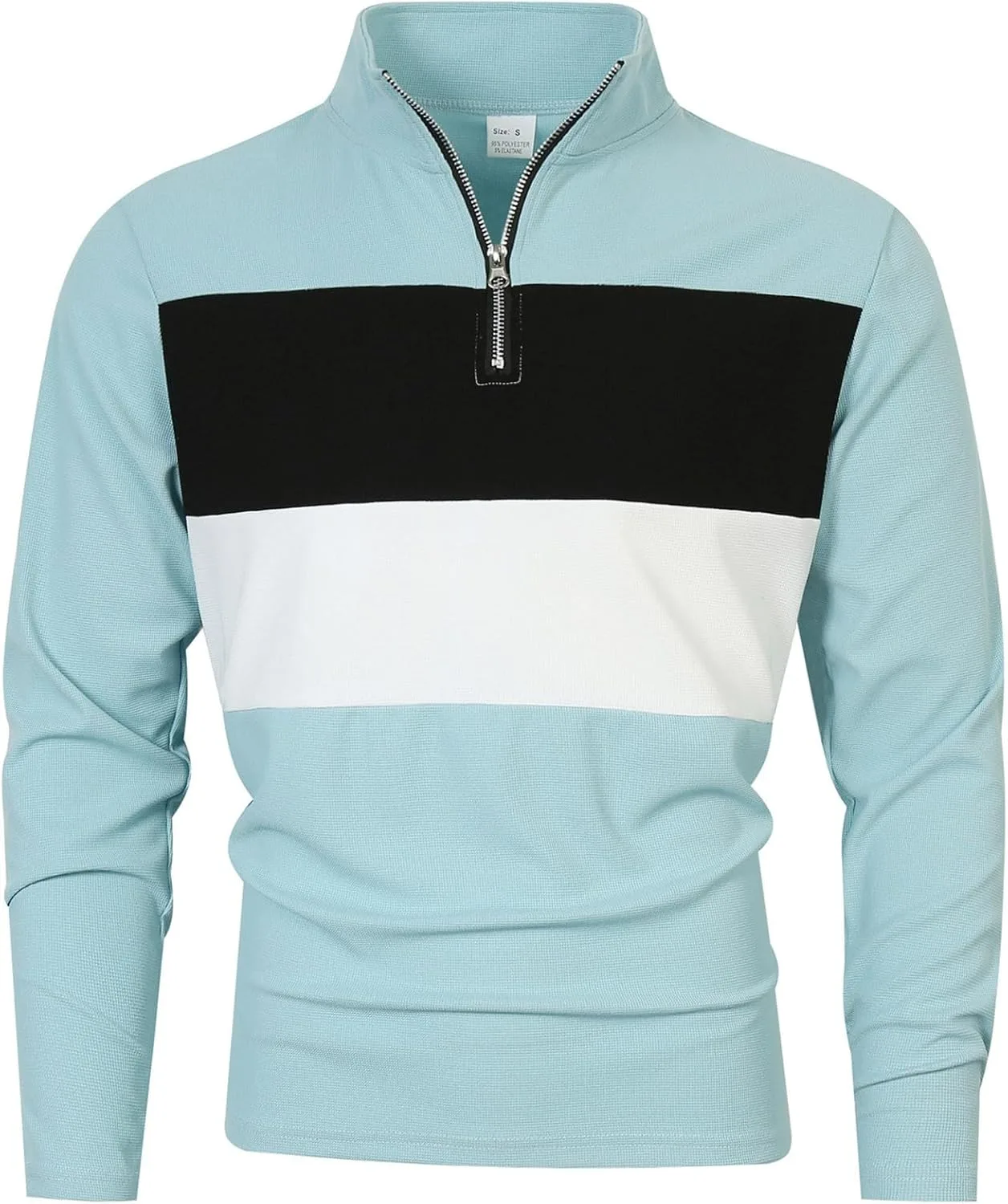 

Мужская футболка для гольфа 1/4 Zip с длинным рукавом, цветной блок