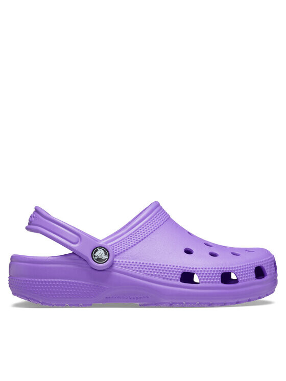 

Черные тапочки Crocs, фиолетовый