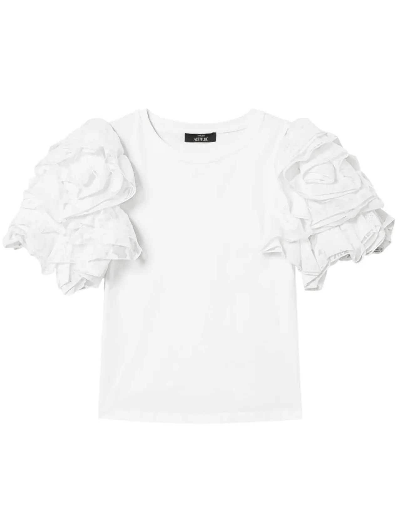 

TWINSET футболка с рукавами из органзы, белый