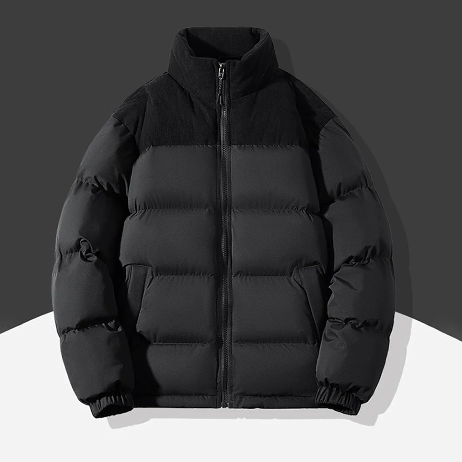 Мужская пуховик Waterproof зимняя пуховая парка Puffy Bubble утепленная ветрозащитная куртка для активного отдыха Generic, черный — фото 2