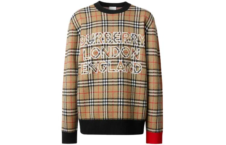 Свитер мужской Burberry с круглым вырезом, бежевый