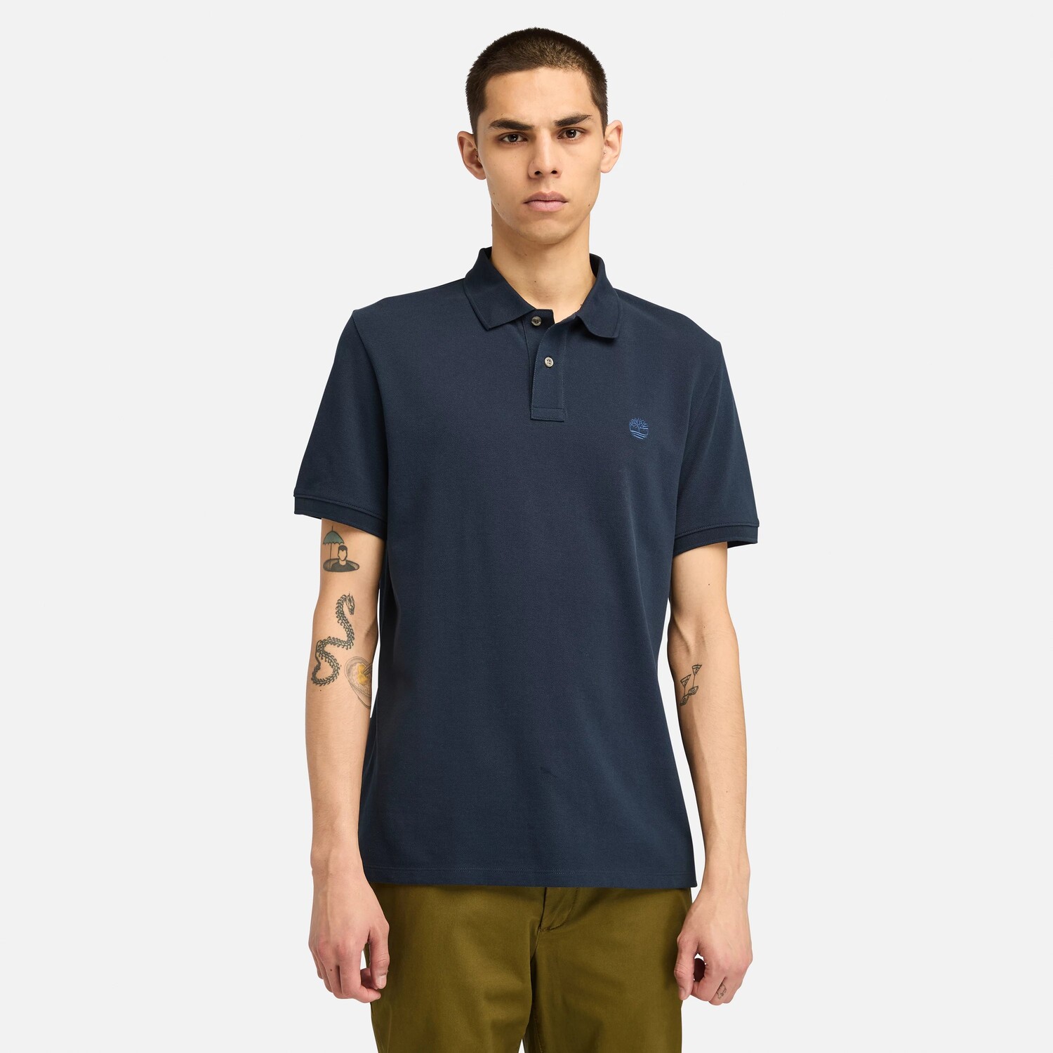 

Мужская рубашка-поло Millers River Pique Timberland, цвет Navy/Dark Denim