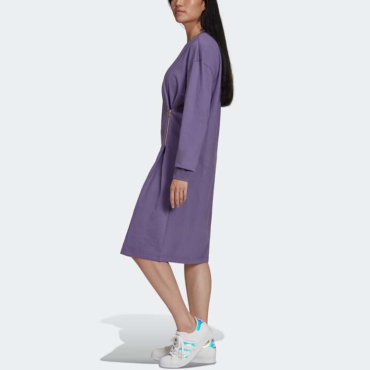 Платье с длинными рукавами женское фиолетовое Adidas Originals — фото 4