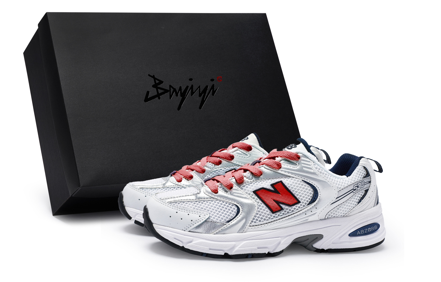 

New Balance Нью Баланс 530 амортизирующие нескользящие дышащие низкие кроссовки для бега унисекс белый серебристый красный, цвет White Silver Red