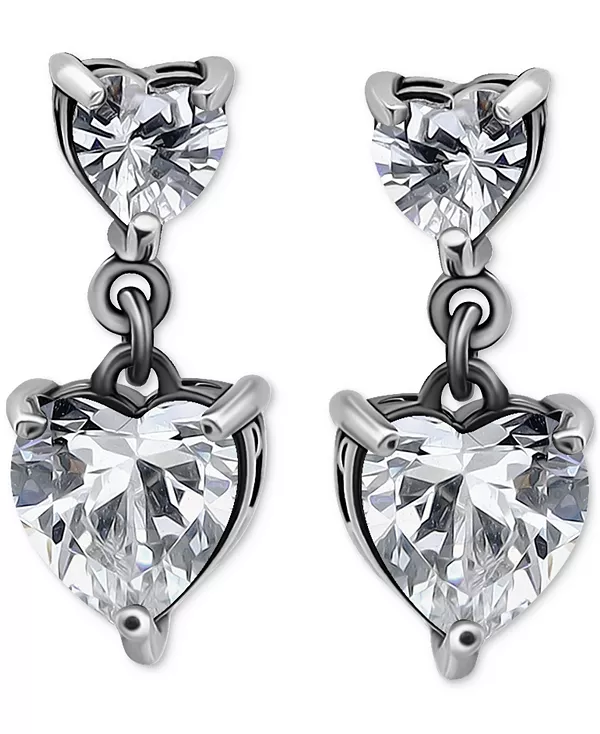 

Серьги-Подвески в форме сердца с кубическим цирконием (3-1/10 карата) из 18-каратного золота на стерлинговом серебре (также доступны в стерлинговом серебре) Giani Bernini, silver