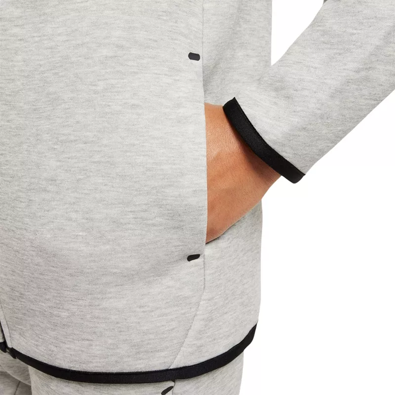 Флисовая толстовка с молнией во всю длину Nike для мальчиков, цвет Dk Grey Heather/Black — фото 3