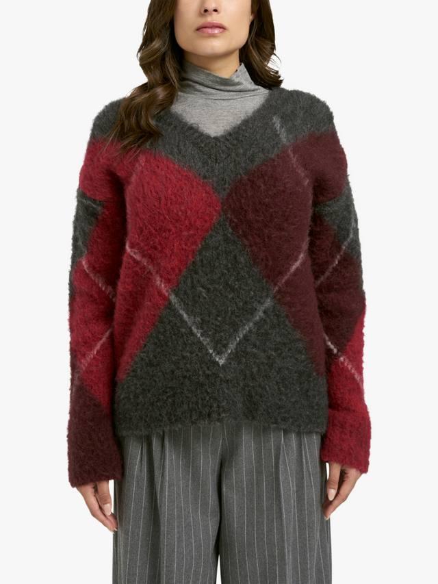 

Свитер с V-образным вырезом и узором аргайл Smith & Soul, Anthracite