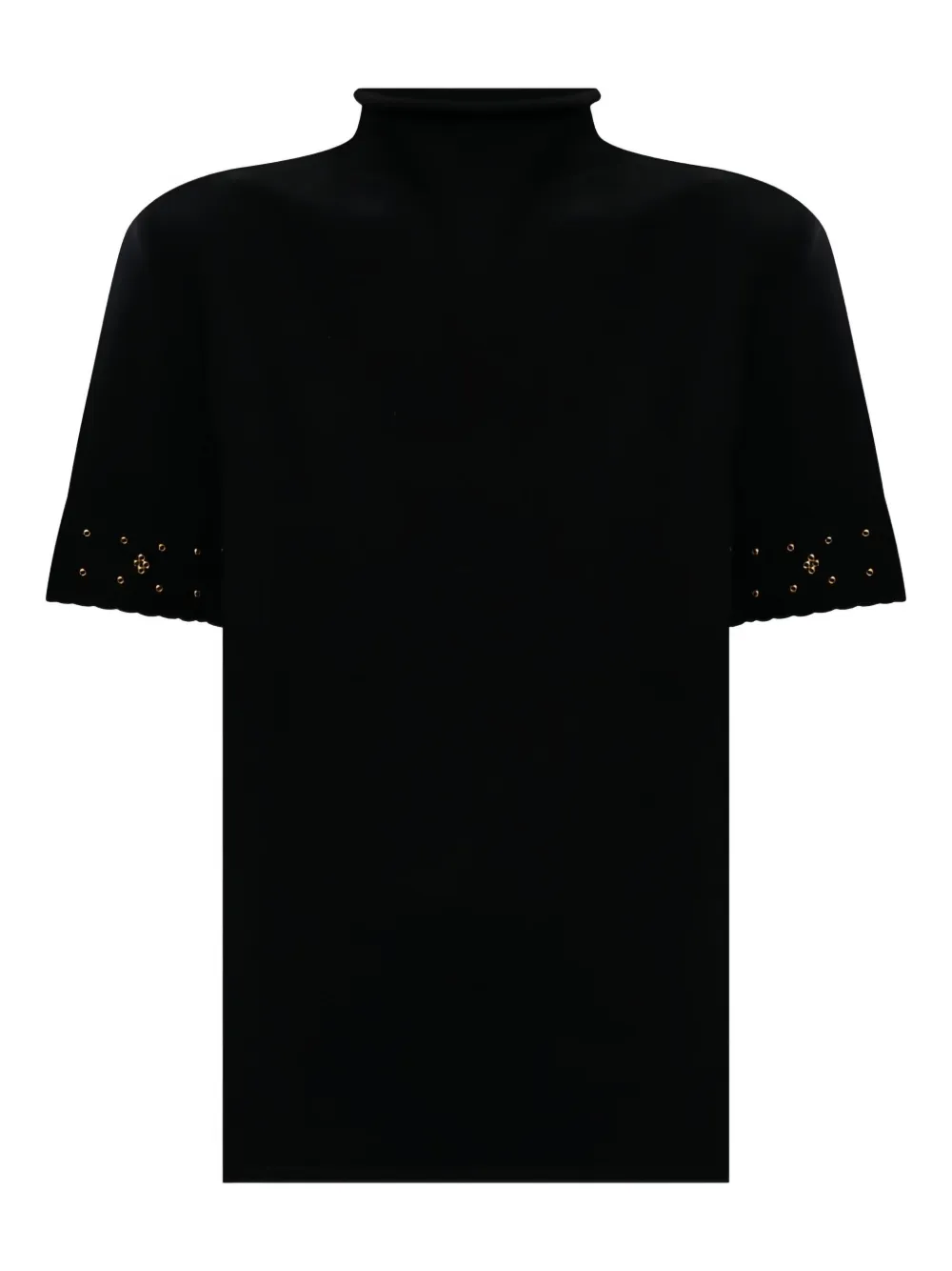

Футболка с украшением и воротником-стойкой Twinset, черный