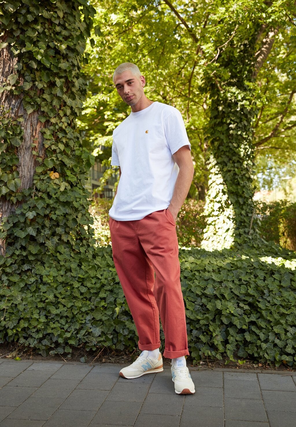 

Базовая футболка Chase Carhartt WIP, цвет white/gold-coloured