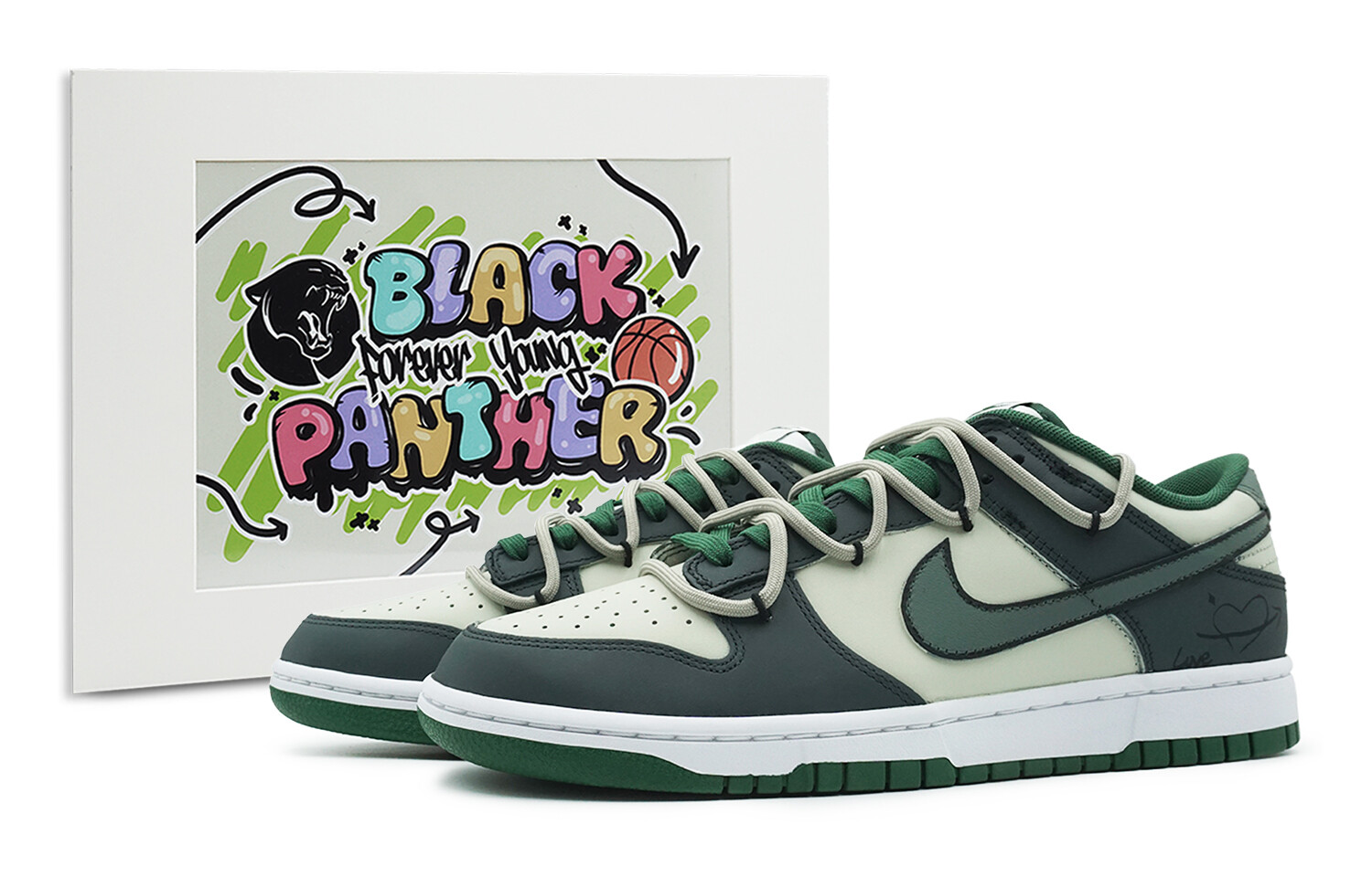 

Кроссовки Nike Dunk Skateboarding Shoes Unisex Low-top Green/White, зеленый