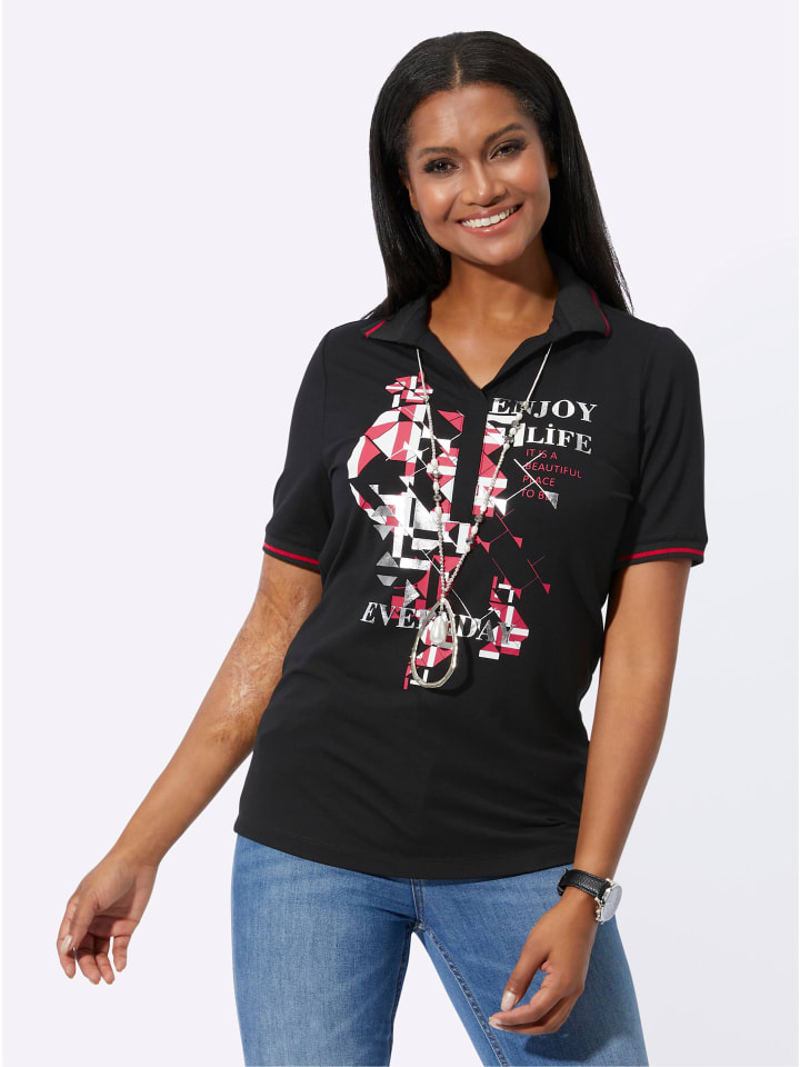 

Рубашка-поло с черно-красным принтом WITT WEIDEN