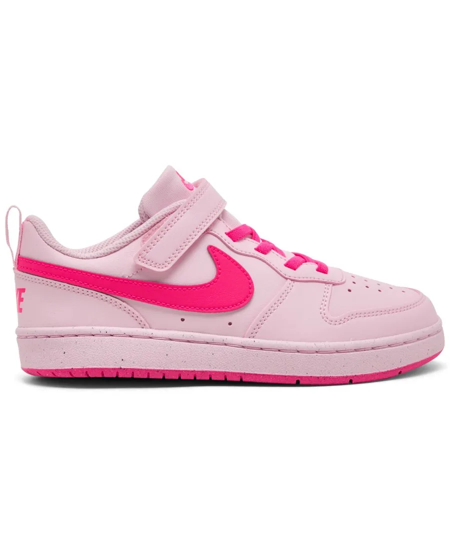 Детские повседневные кроссовки Little Kids Court Borough Low Recraft с застежкой-ремешком от Finish Line Nike, розовый — фото 2