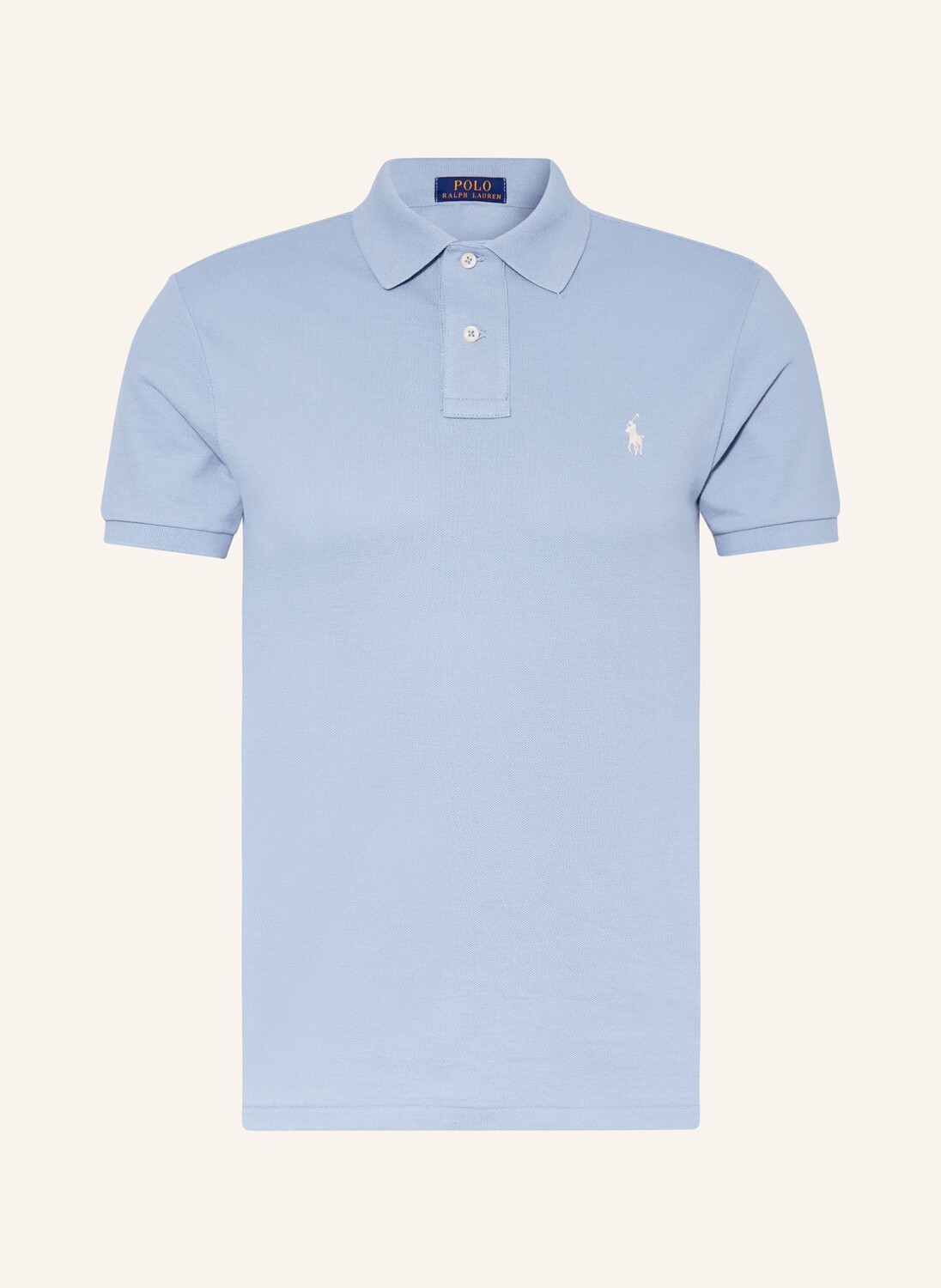 

Рубашка-поло узкого кроя из пике POLO RALPH LAUREN, светло-голубой