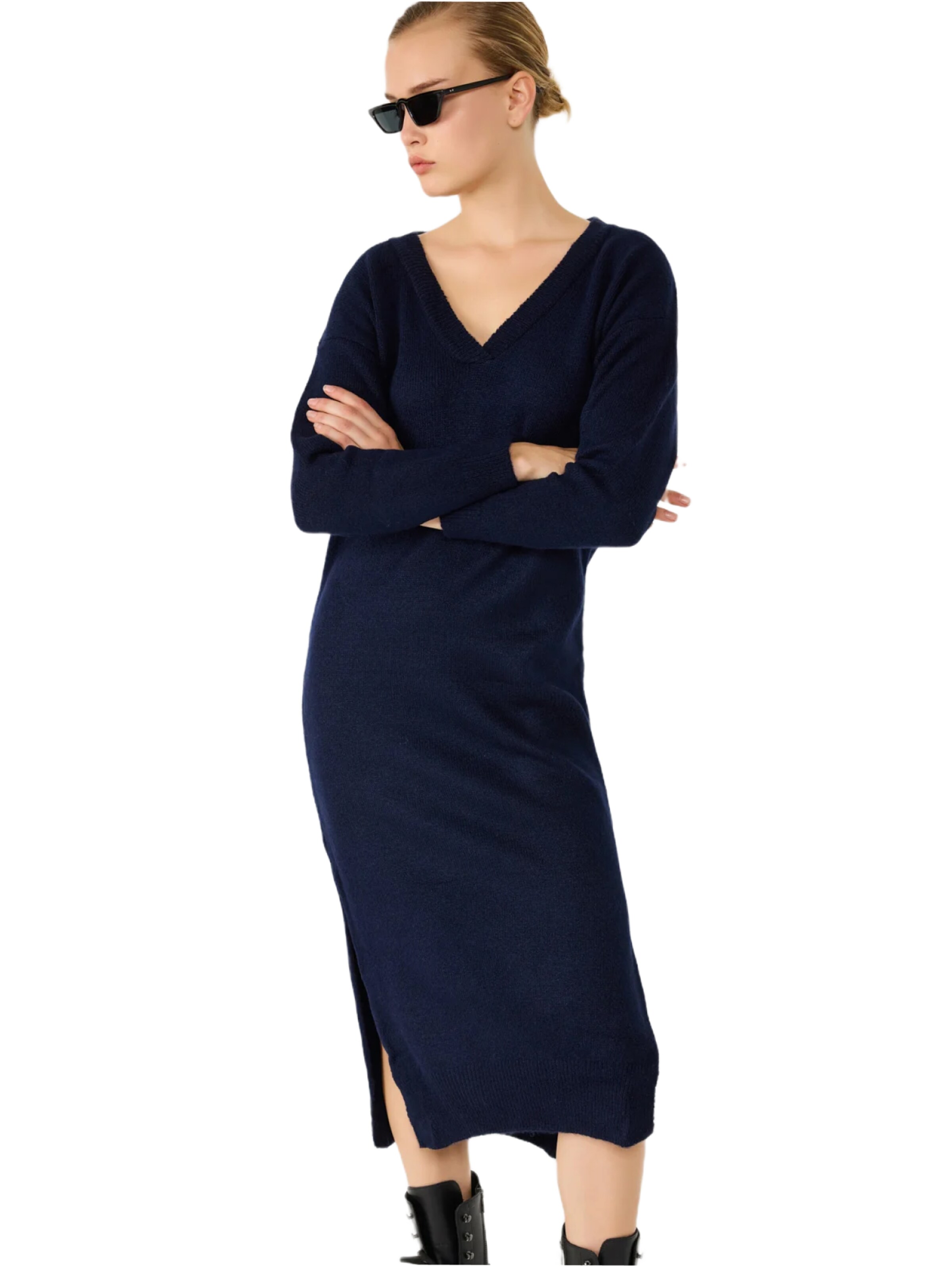 

No Matter What Вязаное платье в темно-синем цвете