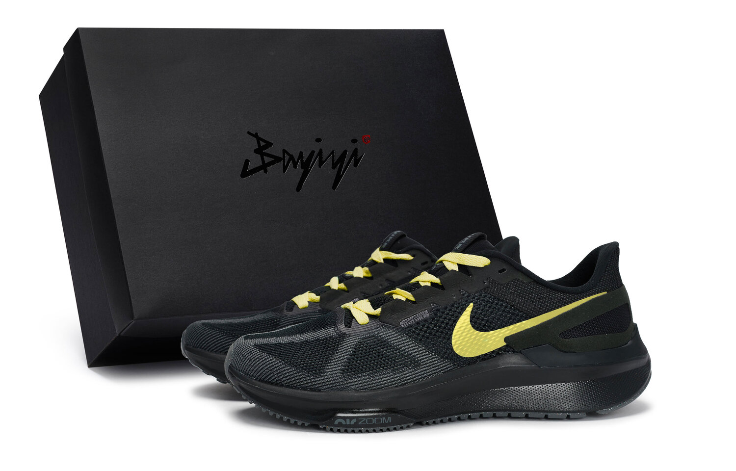 

Nike Кроссовки Zoom Structure 25 с низким верхом, противоскользящие, износостойкие, мужские, черно-желтые