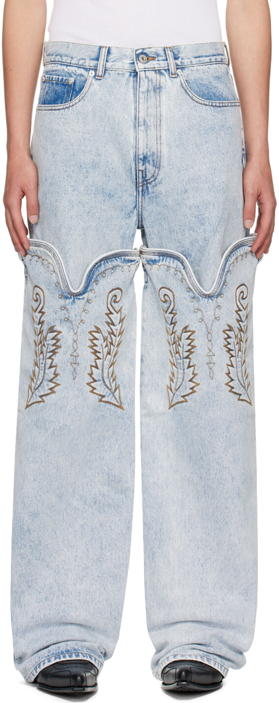 

Эксклюзивные синие джинсы SSENSE Maxi Cowboy Cuff Y/Project