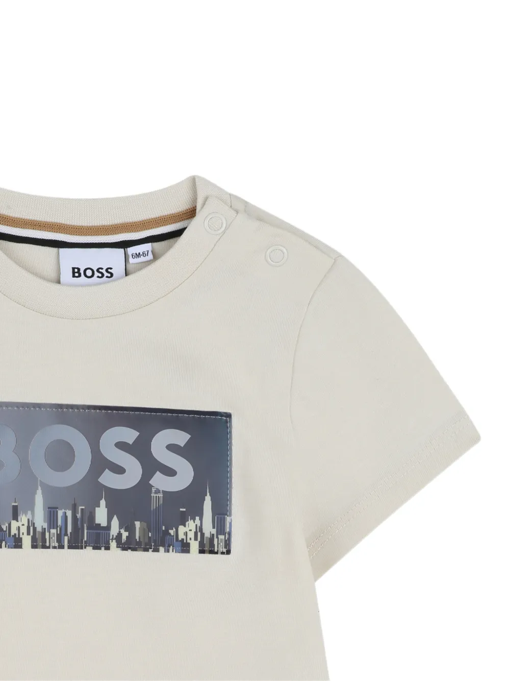 Футболка с графичным принтом Boss Kidswear, бежевый — фото 3