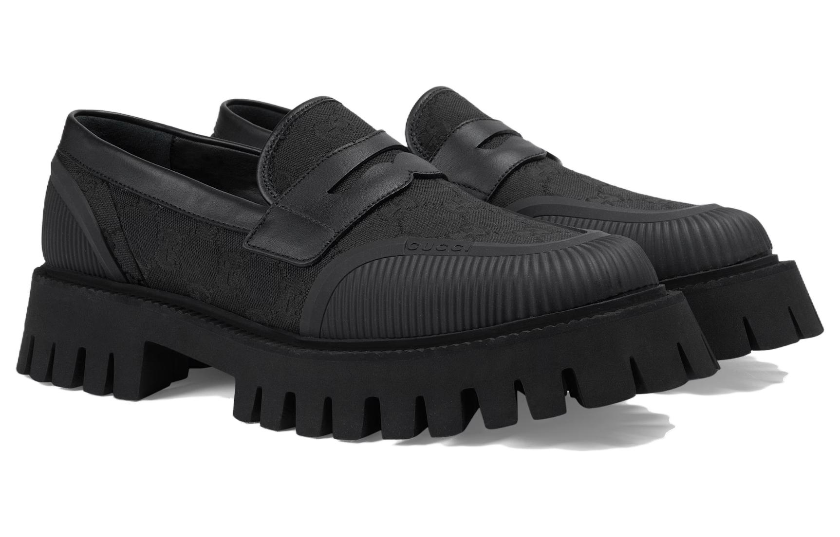 

ГУЧЧИ GG Supreme Canvas Лоферы Черные